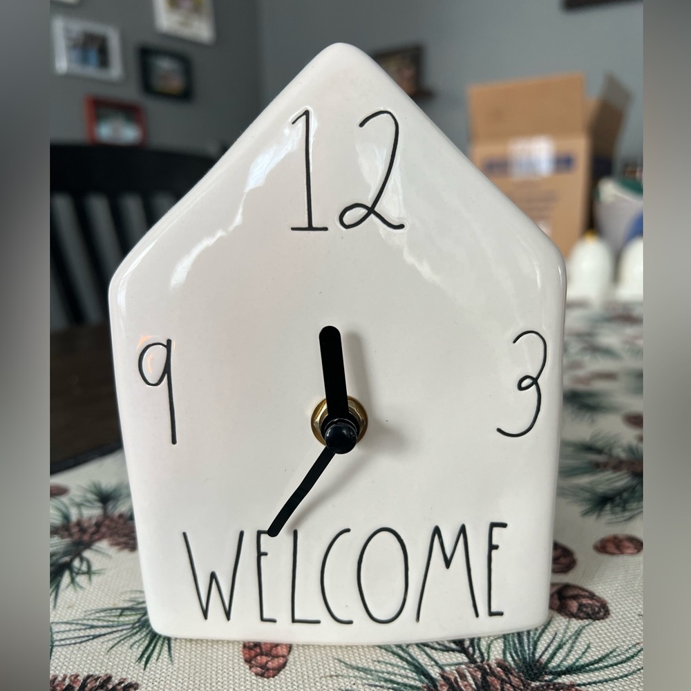 Rae Dunn Ceramic House Shaped Clock